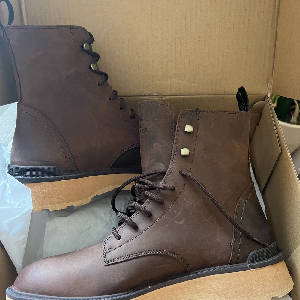Men's Brown Leather Sorel Boots Hi-line NET